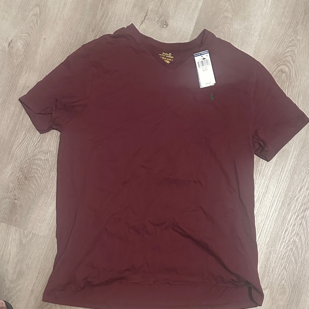 Polo Ralph Lauren Burgundy V-Neck T-Shirt